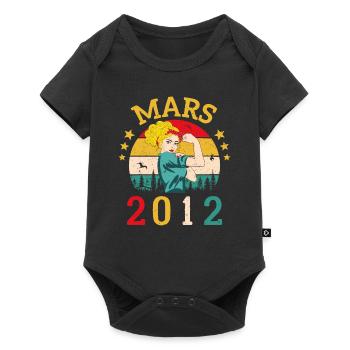 Mars 2012 Anniversaire Idée Cadeau Vintage 2012 - Body à manches courtes Premium Bébé - noir - Devant