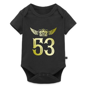 53 Zahl Krone - Baby Premium Kurzarmbody - Schwarz - Vorne