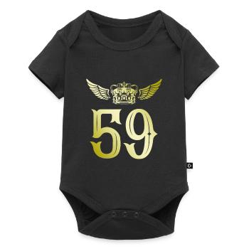 59 Number crown - Baby Premium short-sleeve bodysuit - black - Front