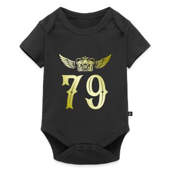 79 Number crown - Baby Premium short-sleeve bodysuit - black - Front