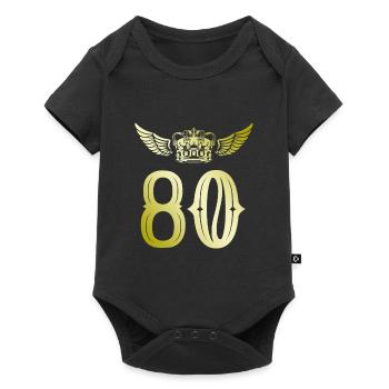 80 Number crown - Baby Premium short-sleeve bodysuit - black - Front