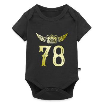 78 Number crown - Baby Premium short-sleeve bodysuit - black - Front