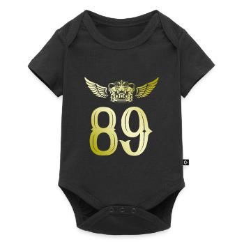 89 Number crown - Baby Premium short-sleeve bodysuit - black - Front