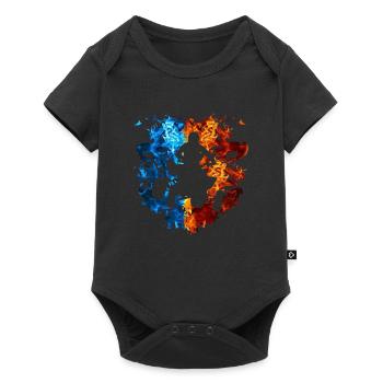 Quad Bike Rouge Bleu Feu Quad Bike Rider - Body à manches courtes Premium Bébé - noir - Devant