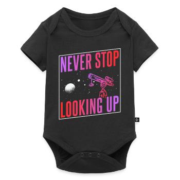 Never stop looking up Telescope - Baby Premium short-sleeve bodysuit - black - Front