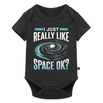 J’aime juste l’espace très bien? Télescope - Body à manches courtes Premium Bébé - noir - Devant