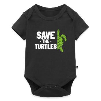Save the turtles - Baby Premium short-sleeve bodysuit - black - Front