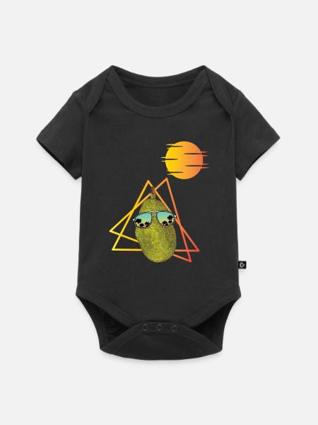 Retro 80er Jahre Jackfrucht - Baby Premium Kurzarmbody - Schwarz