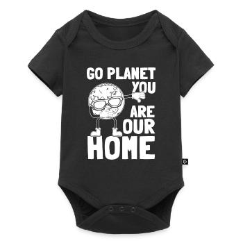 Dabbing Planet Go Planet You are our home - Baby Premium short-sleeve bodysuit - black - Front