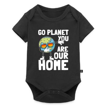 Planet Dabbing Go Planet You are our home - Baby Premium short-sleeve bodysuit - black - Front