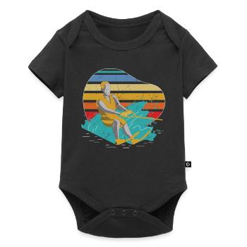Water Skiing Summer Fun - Baby Premium short-sleeve bodysuit - black - Front