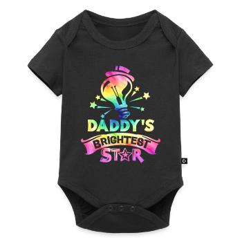 L’étoile la plus brillante de papa retour à l’école - Body à manches courtes Premium Bébé - noir - Devant