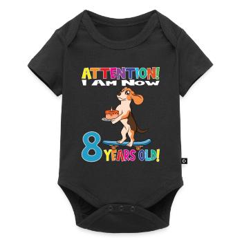 Dog Birthday I Am Now 8 Years Old - Baby Premium short-sleeve bodysuit - black - Front