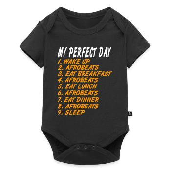 Funny Afrobeat Lover My Perfect Day T-Shirt - Baby Premium short-sleeve bodysuit - black - Front