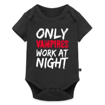 Seuls les vampires travaillent la nuit en disant quart de jour - Body à manches courtes Premium Bébé - noir - Devant