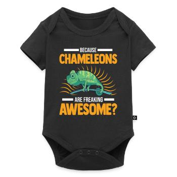 Parce que les caméléons sont des caméléons géniaux - Body à manches courtes Premium Bébé - noir - Devant