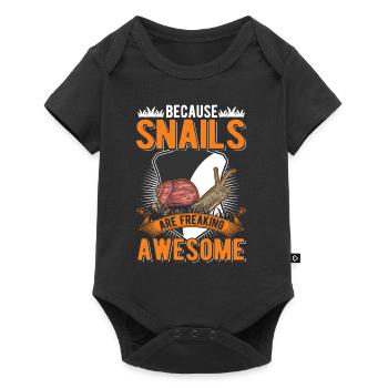 Parce que les escargots sont des escargots géniaux - Body à manches courtes Premium Bébé - noir - Devant
