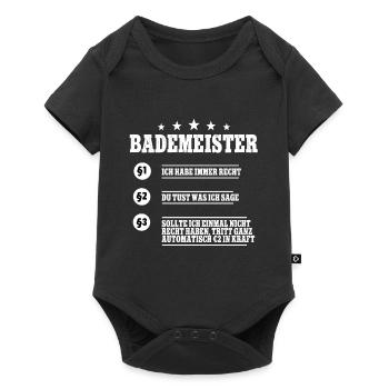 Rettungsschwimmer Bademeister - Baby Premium Kurzarmbody - Schwarz - Vorne