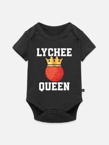 Litschi Königin - Baby Premium Kurzarmbody - Schwarz