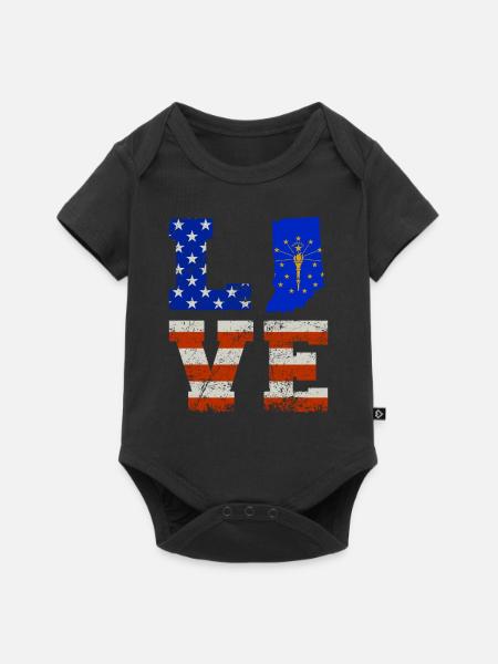 Liebe Indiana Geschenk - Baby Premium Kurzarmbody - Schwarz