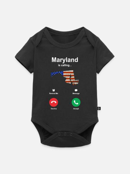 Besuch Maryland Geschenk - Baby Premium Kurzarmbody - Schwarz