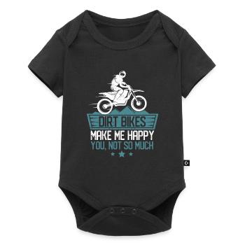 Dirt Bikes Make Me Happy Funny Motocross Enduro - Baby Premium short-sleeve bodysuit - black - Front