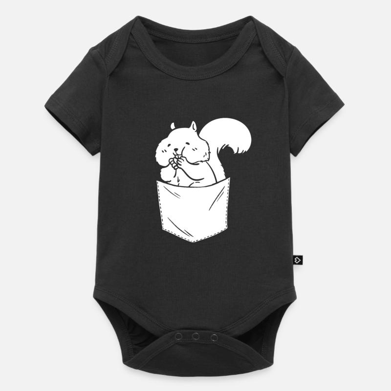 Lustiges Eichhörnchen, Eichhörnchen, niedliches - Baby Premium Kurzarmbody - Schwarz