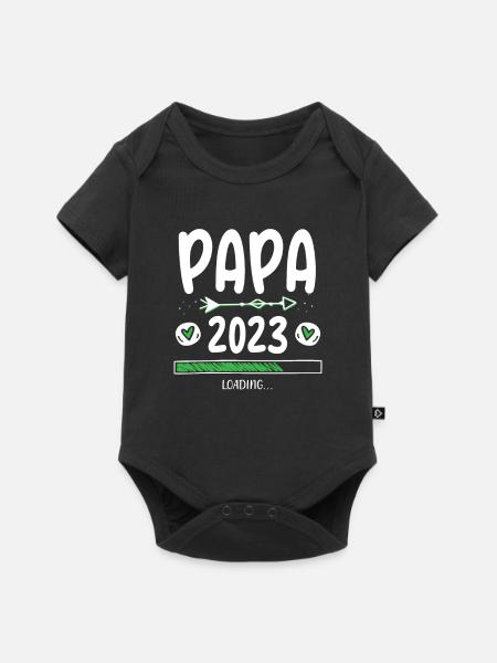 Papa 2023 Loading - Baby Premium Kurzarmbody - Schwarz