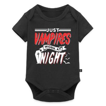 Seuls les vampires travaillent la nuit en disant quart de jour - Body à manches courtes Premium Bébé - noir - Devant