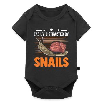 Facilement distrait par Snails Snail - Body à manches courtes Premium Bébé - noir - Devant