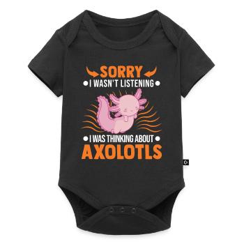Axolotl Geschenk Schwanzlurch Axolotl - Baby Premium Kurzarmbody - Schwarz - Vorne