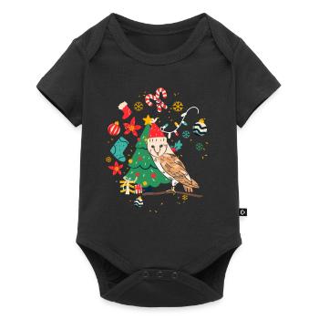 Hibou de Noël laid - Body à manches courtes Premium Bébé - noir - Devant