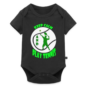 Tennis Racket Tennis Ball Tennis Player - Baby Premium short-sleeve bodysuit - black - Front