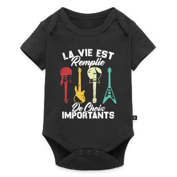 La vie est remplie de choix importants - Guitare - Body à manches courtes Premium Bébé - noir - Devant