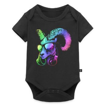 DJ Goat Cool y Funny Music Animal con auriculares - Body à manches courtes Premium Bébé - noir - Devant