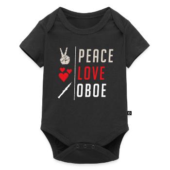 Peace Love Musique de hautbois Joueur de hautbois - Body à manches courtes Premium Bébé - noir - Devant