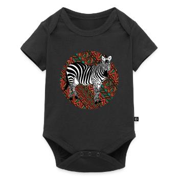 Tshirt zèbre en Afrique Horse Safari - Body à manches courtes Premium Bébé - noir - Devant