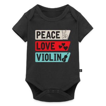Peace Love Violonistes Musique - Body à manches courtes Premium Bébé - noir - Devant
