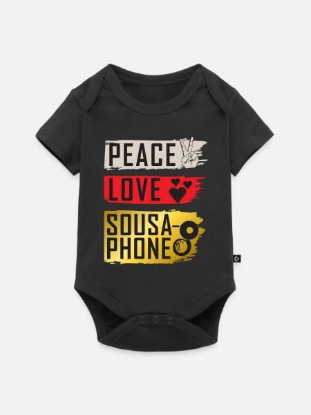 Peace Love Sousaphone Tuba Sousaphone - Baby Premium Kurzarmbody - Schwarz