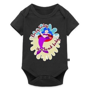 Every Body Is A Beach Body mermaid body positivity - Baby Premium short-sleeve bodysuit - black - Front