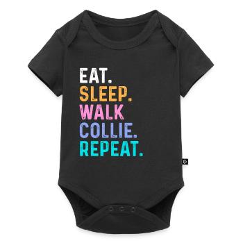 Eat Sleep Walk Collie Repeat - Baby Premium short-sleeve bodysuit - black - Front