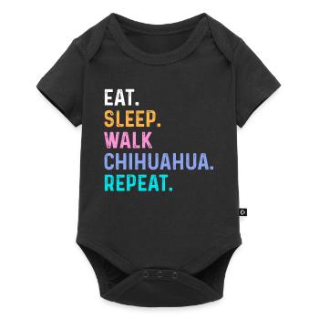 Eat Sleep Walk Chihuahua Repeat - Baby Premium short-sleeve bodysuit - black - Front