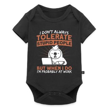 Ich dulde nicht immer dumme Menschen Faultier - Baby Premium Kurzarmbody - Schwarz - Vorne