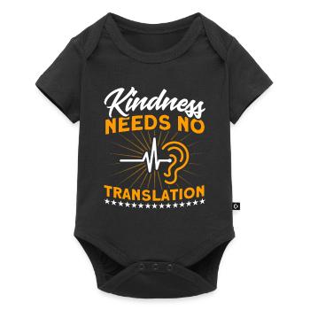 Hearing aid Sign language Deaf people - Baby Premium short-sleeve bodysuit - black - Front