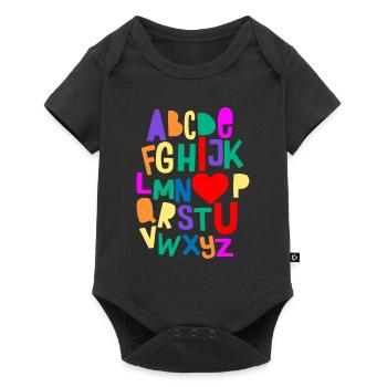 Alphabet Abc Je t’aime Filles Garçons - Body à manches courtes Premium Bébé - noir - Devant