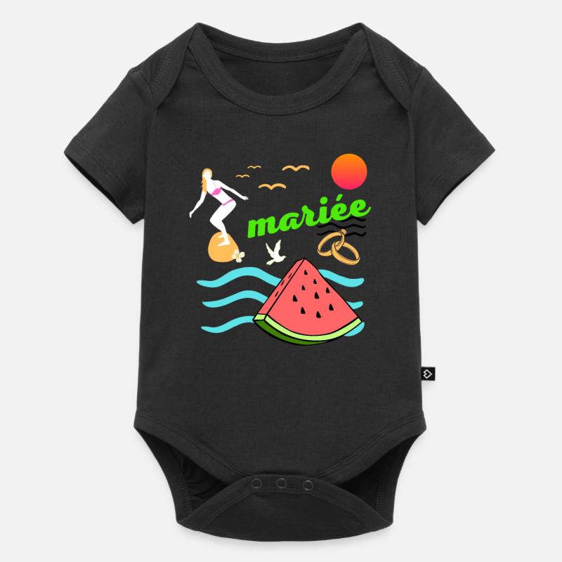 EVJF Surf Hawaï pastèque été Team mariée - Body à manches courtes Premium Bébé - noir