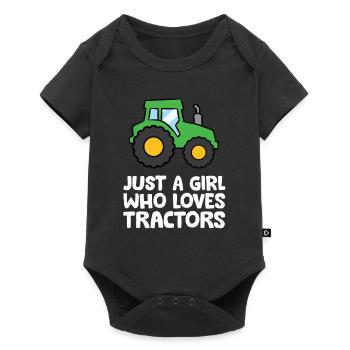 Juste une fille qui aime les tracteurs - Body à manches courtes Premium Bébé - noir - Devant