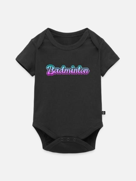 badminton - Baby Premium Kurzarmbody - Schwarz