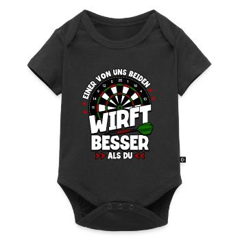 Darts Dartspieler - Baby Premium Kurzarmbody - Schwarz - Vorne