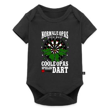 Dart Opa Darts Dartspieler - Baby Premium Kurzarmbody - Schwarz - Vorne